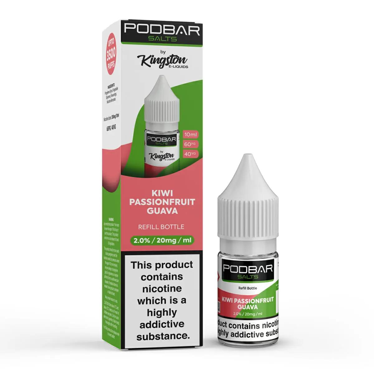 Product Image of PodBar Nic Salts by Kingston - Kiwi Passionfruit Guava - 10ml